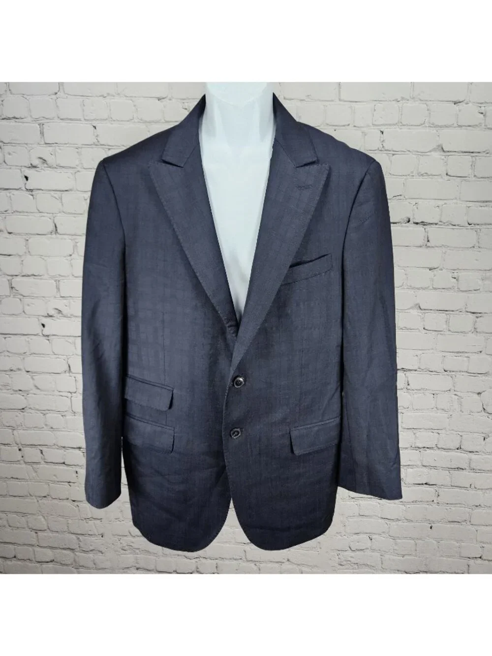 Jos A Bank Reserve Navy 100% Wool Savile Tailored Fit Peak Blazer Sport Coat 41R